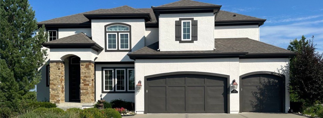 Stucco exterior, after painting