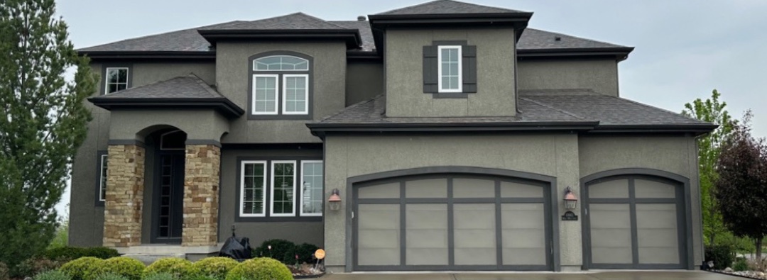 Stucco exterior, before painting